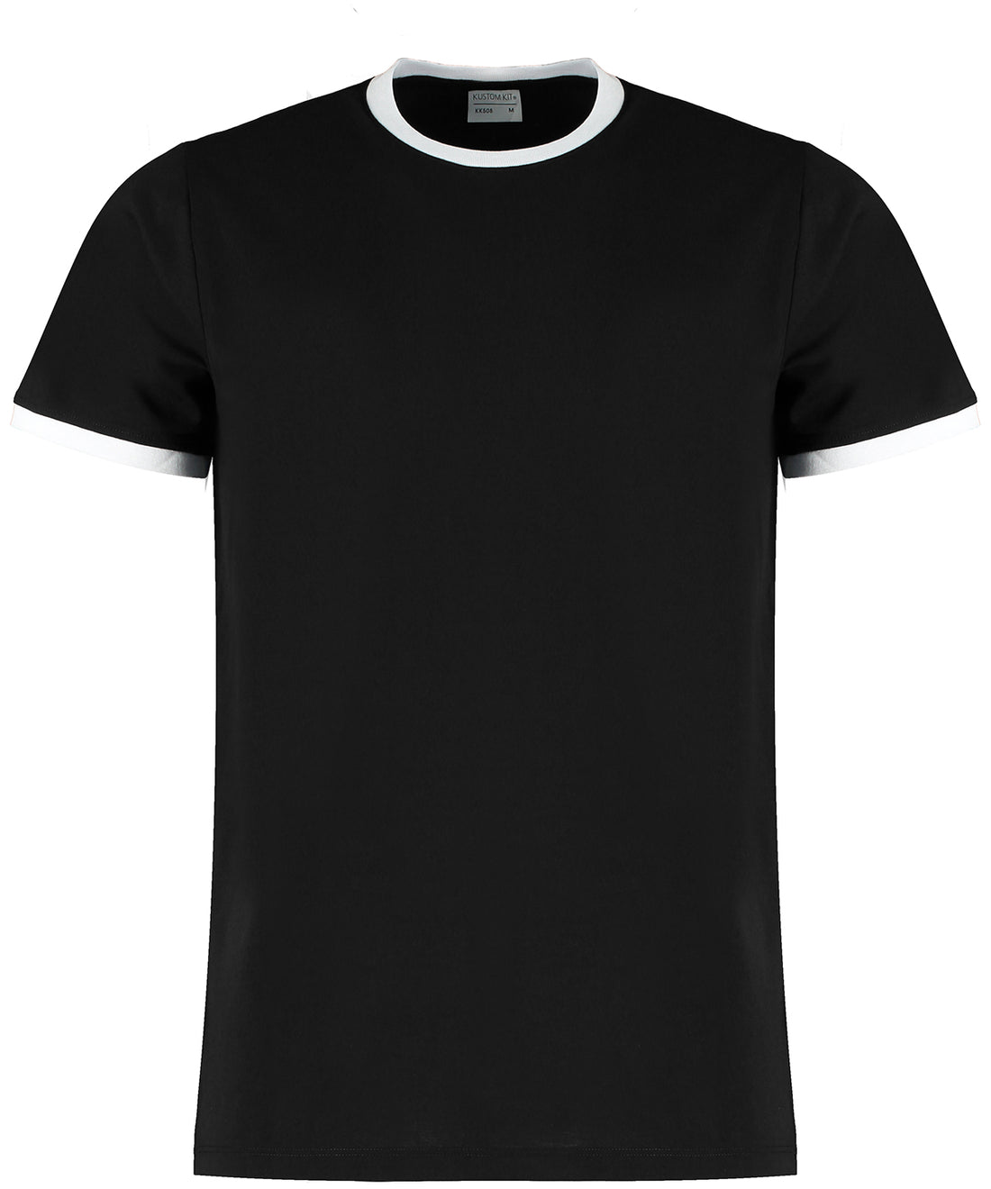 Fashion fit ringer tee in Black/White