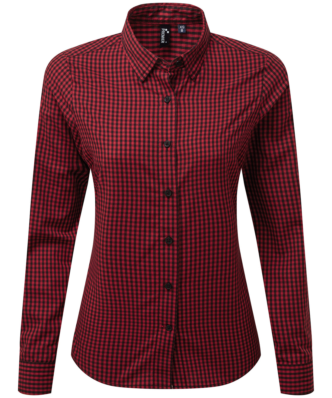 Women's Maxton check long sleeve shirt in Black/Red