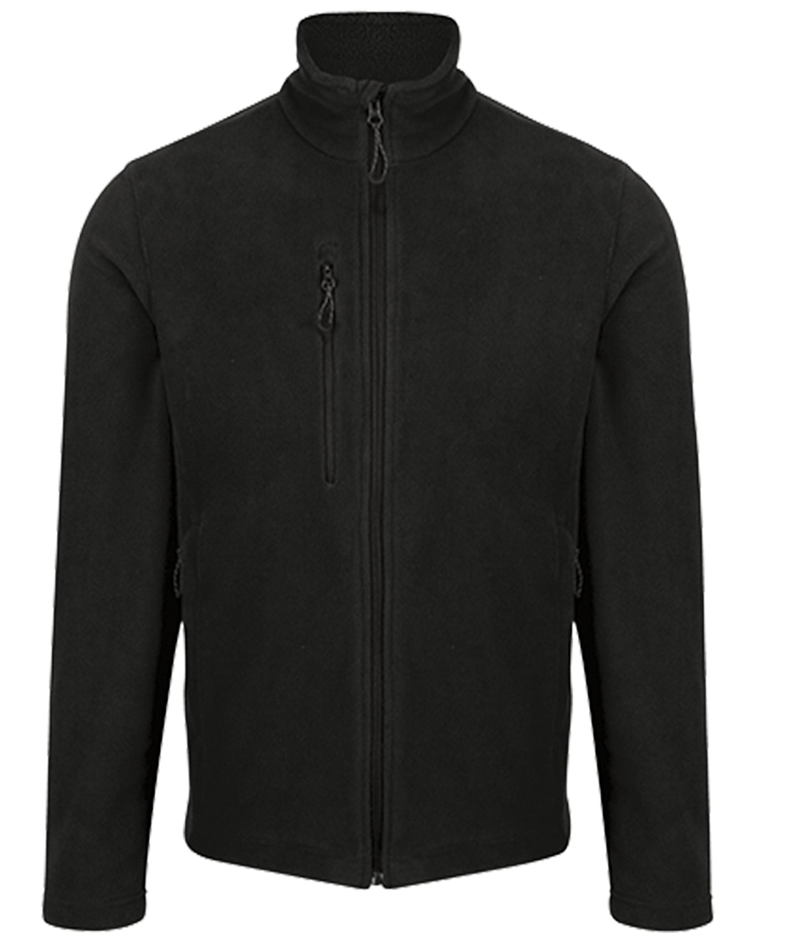 Honestly Made recycled full-zip fleece in Black