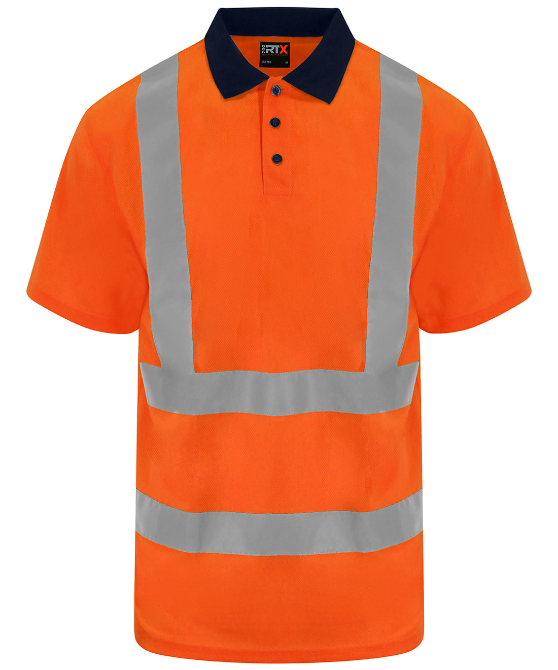 High visibility polo in HV Orange/Navy