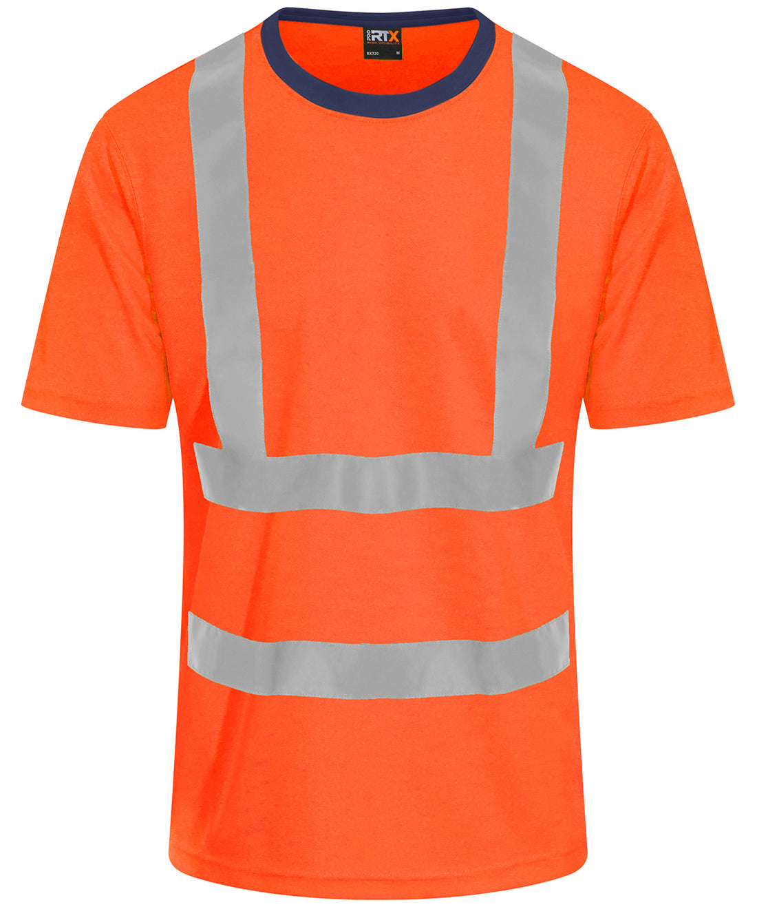 High visibility t-shirt in HV Orange/Navy