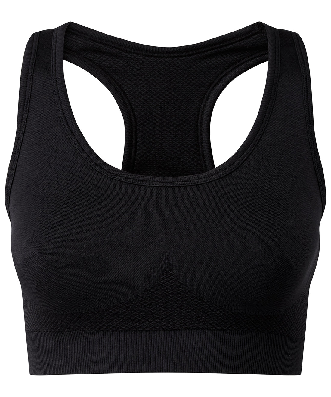 TriDri® seamless '3D fit' multi-sport sculpt solid colour bra in Black