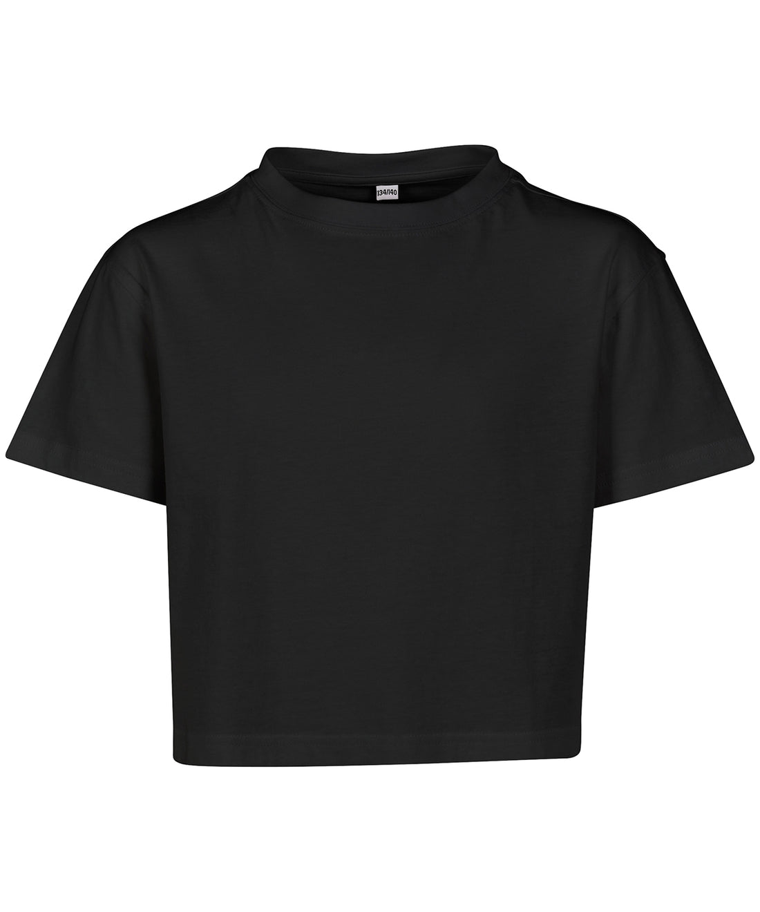 Girls cropped Jersey tee in Black