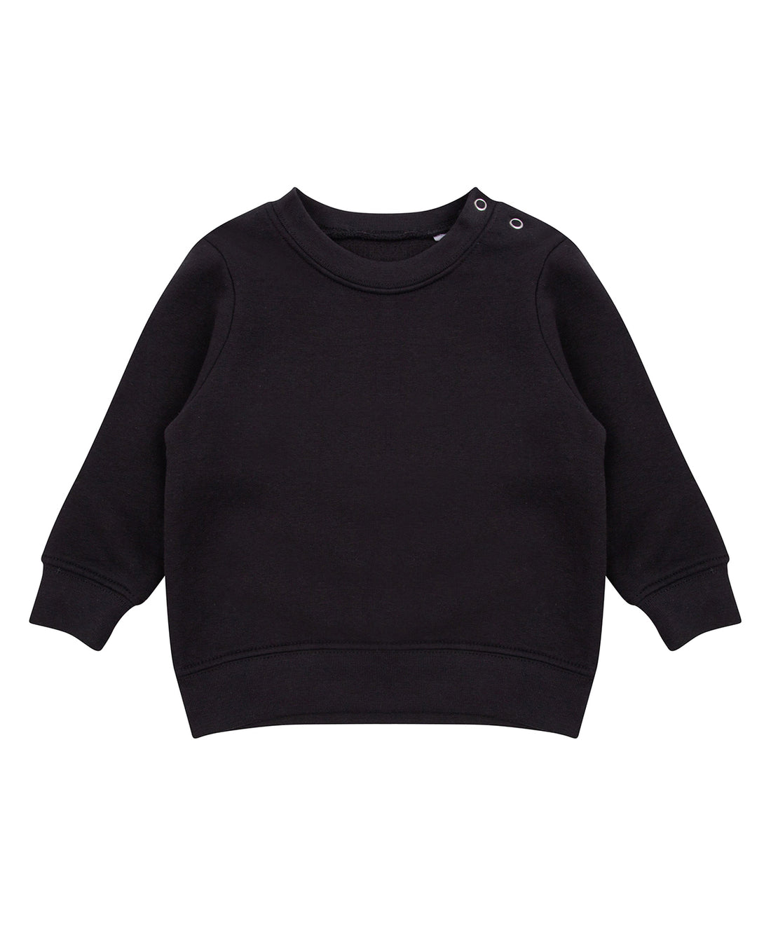 Crew neck sweatshirt with shoulder poppers in Black