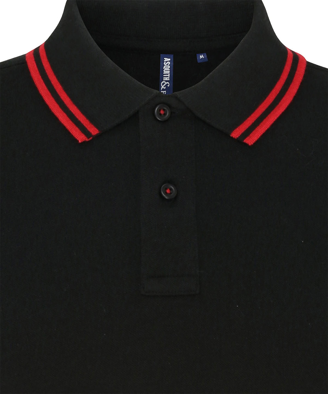 Women's classic fit tipped polo in Black/Red