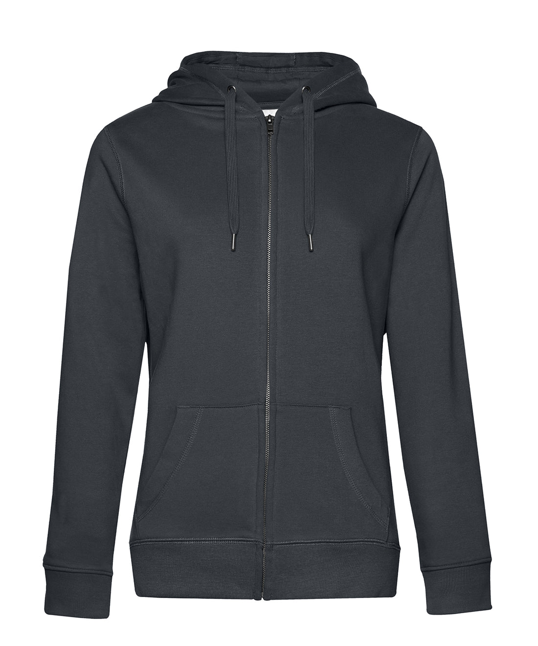 B&C Queen zipped hooded in Asphalt
