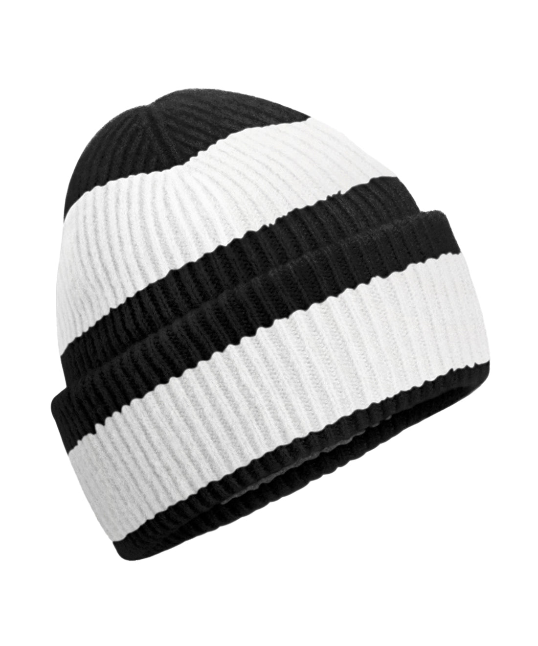 Colour block beanie in Black/Soft White
