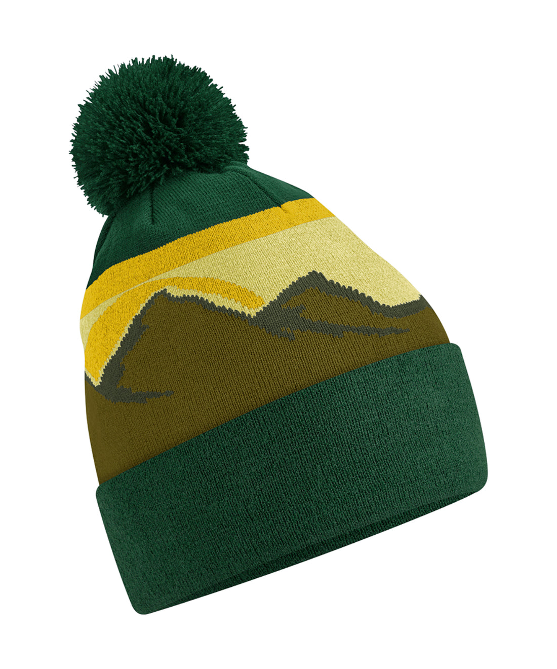 Mountain peaks pom pom beanie in Alpine Peaks