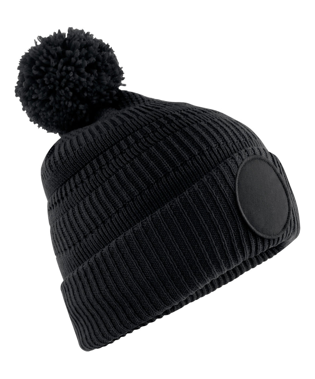 Fan patch beanie in Black