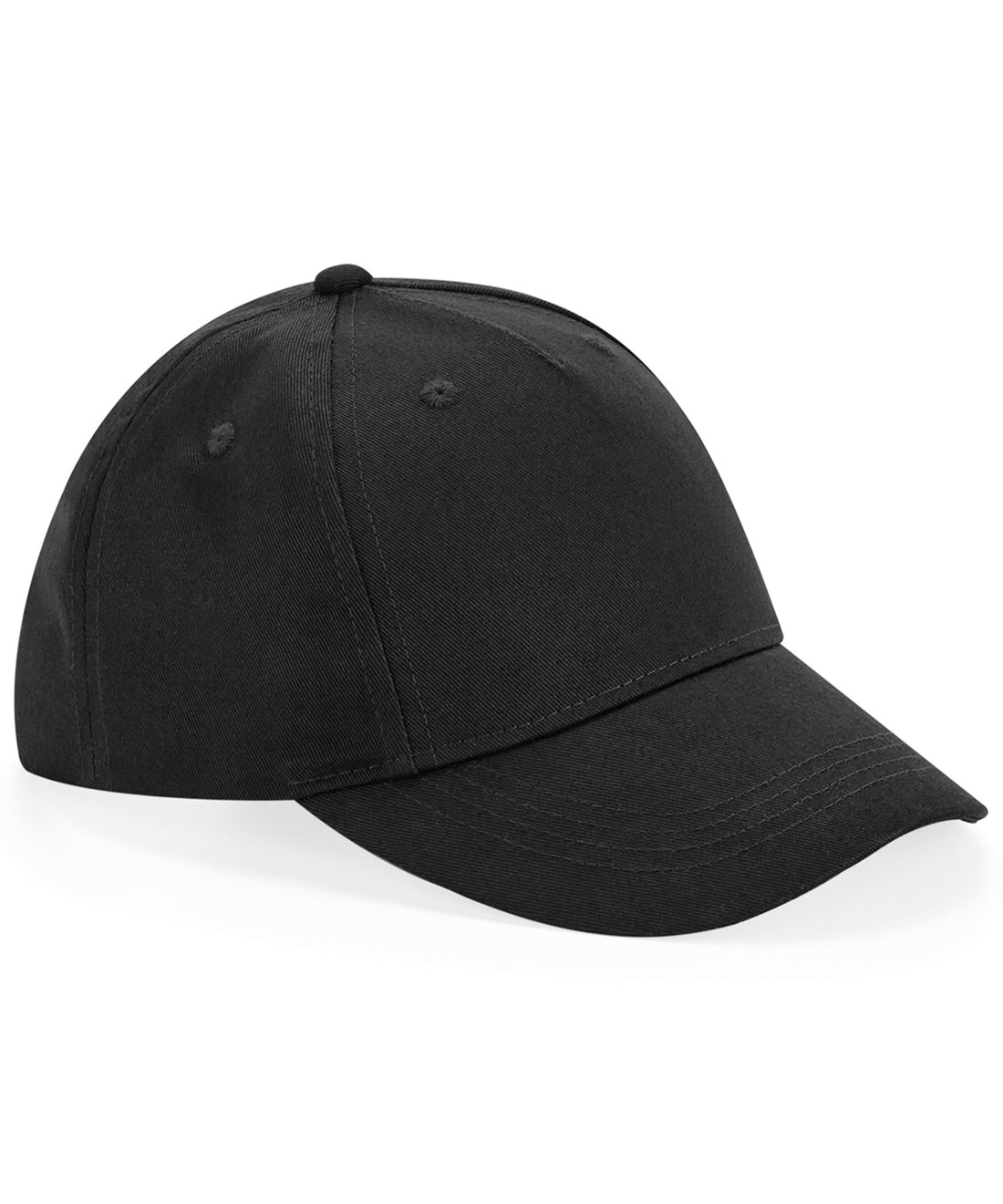Junior organic cotton 5-panel cap in Black