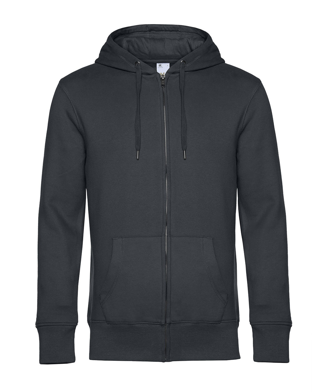 B&C KING Zipped Hood in Asphalt