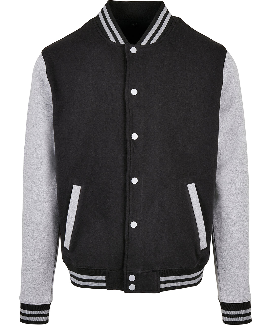 Basic college jacket in Black/Heather Grey