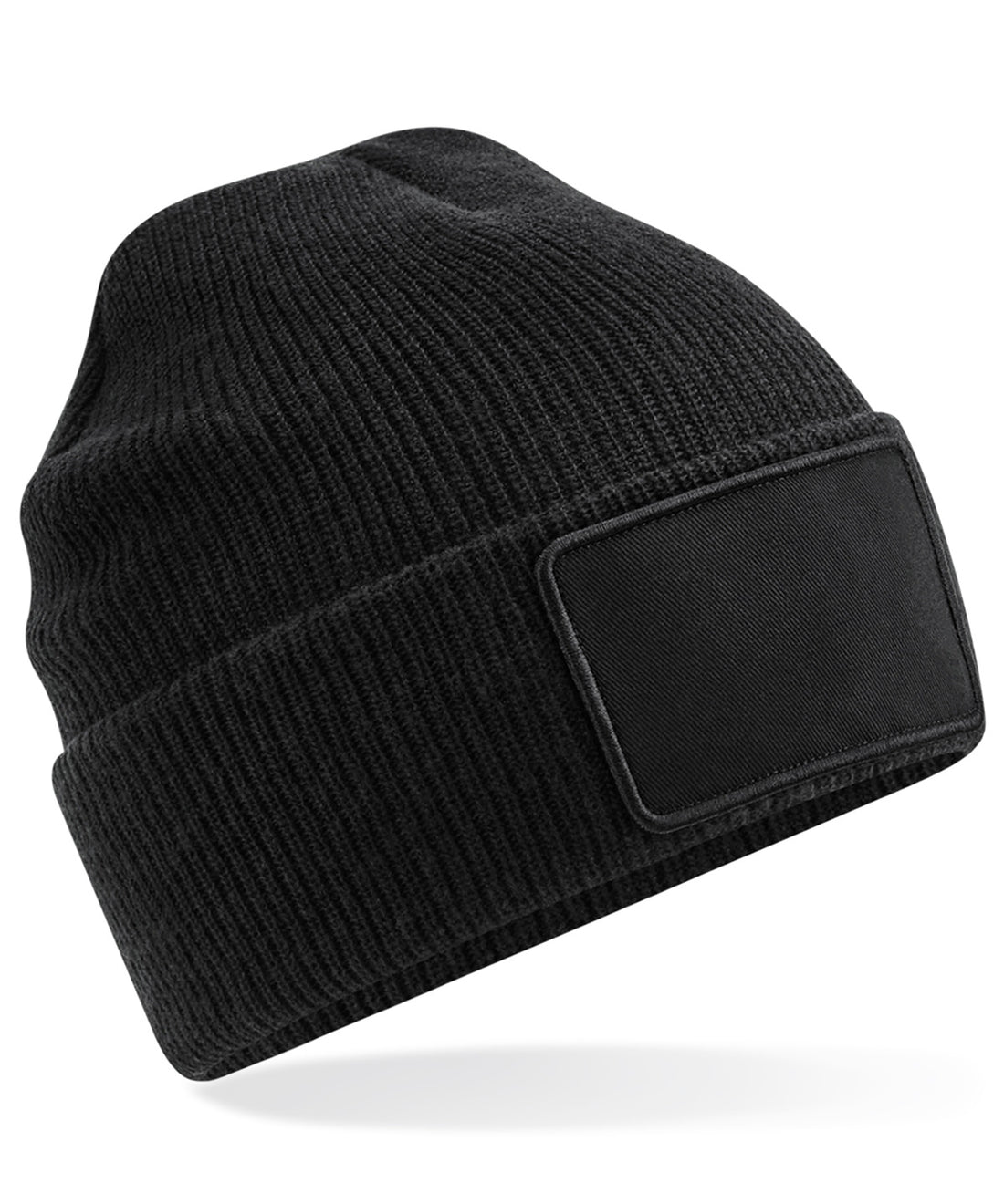 Removable patch Thinsulate™ beanie in Black