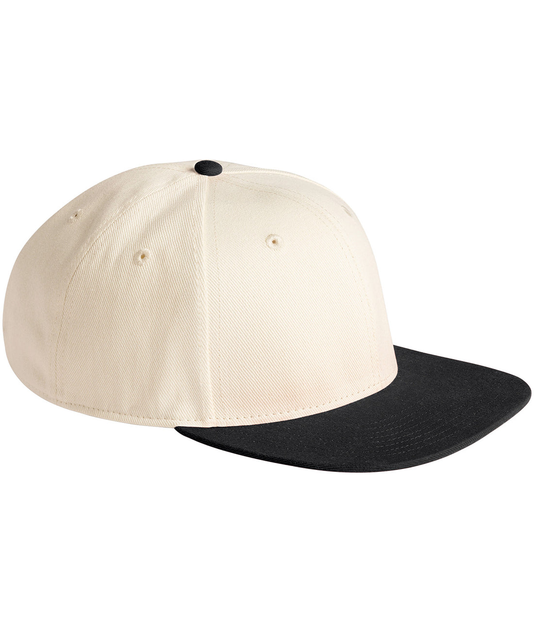 Contrast flat peak 6-panel cap in Natural/Black