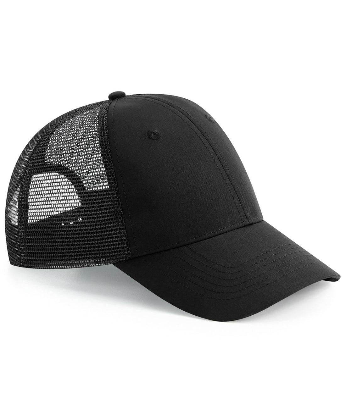 Recycled urbanwear 6-panel snapback trucker in Black