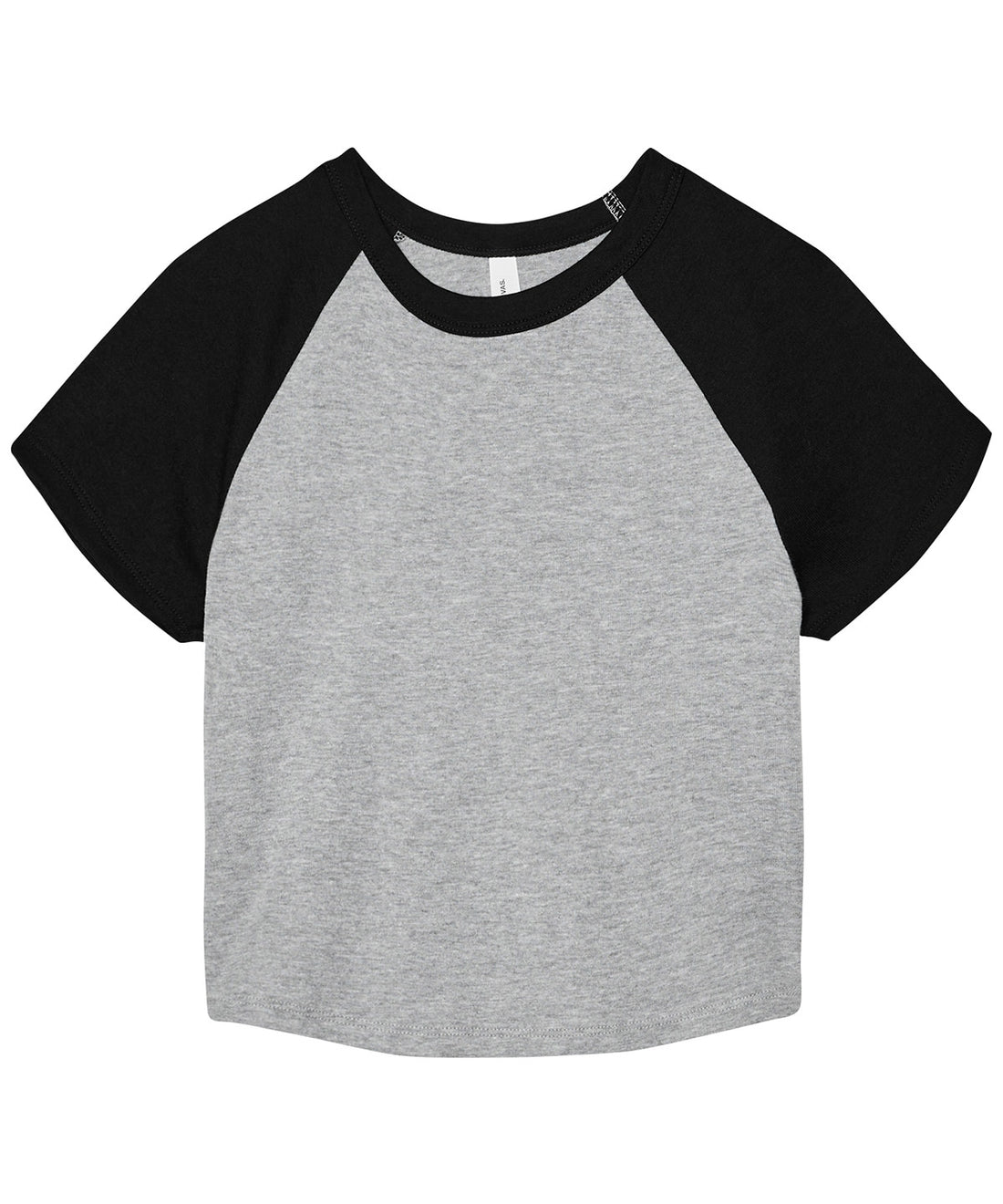 Women’s micro rib raglan baby t-shirt in Athletic Heather/Black