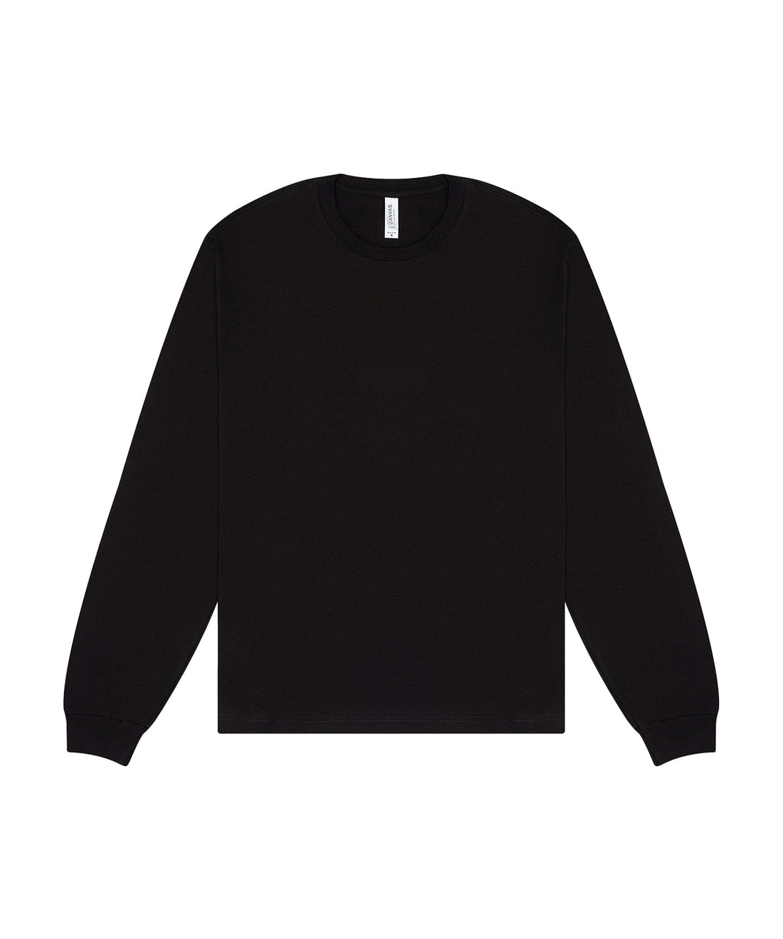 Unisex heavy boxy long sleeve tee in Black