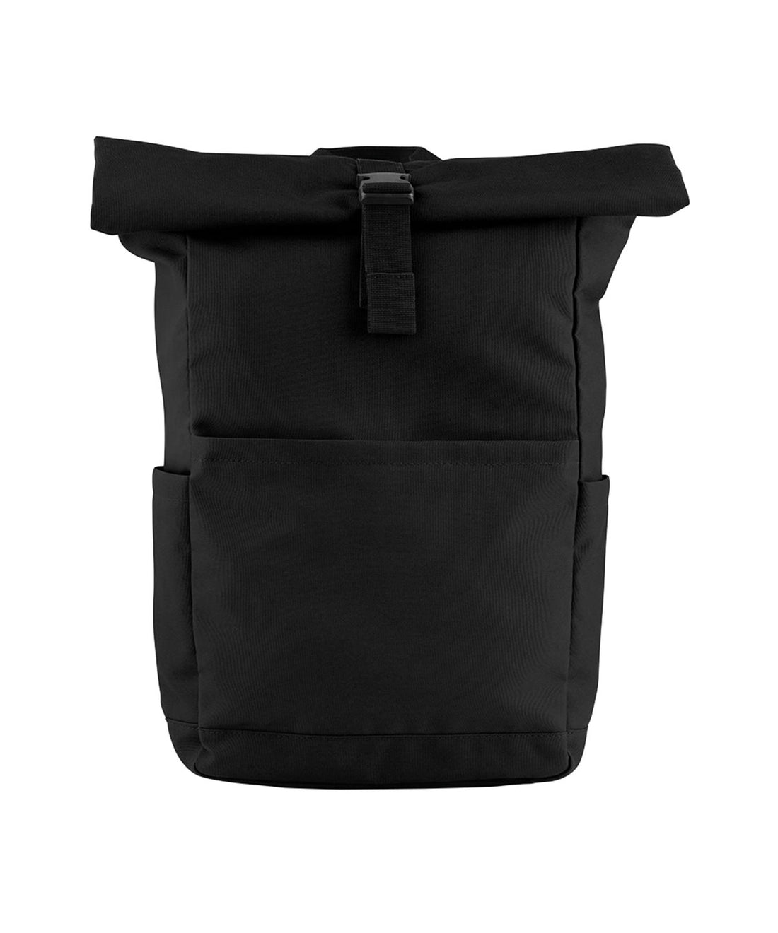 Premium Recycled Roll Top Backpack in Black