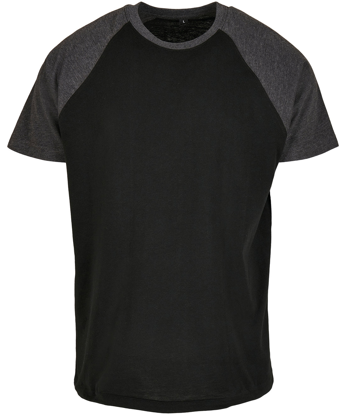 Raglan contrast tee in Black/Charcoal