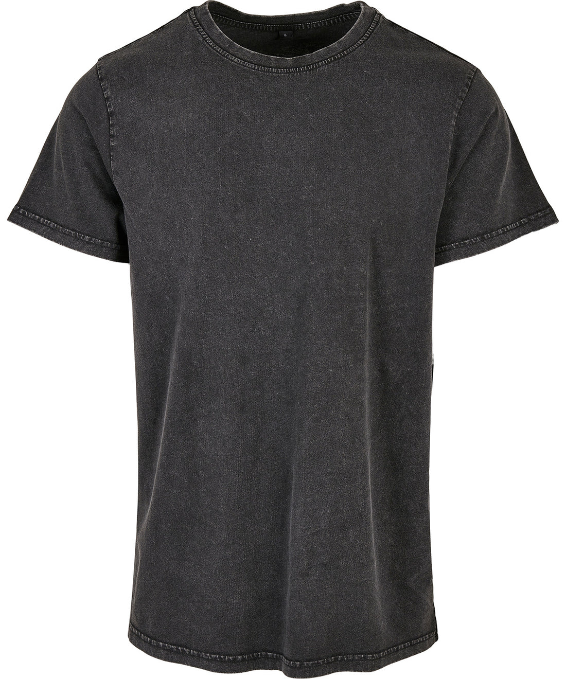 Acid washed round neck tee in Black