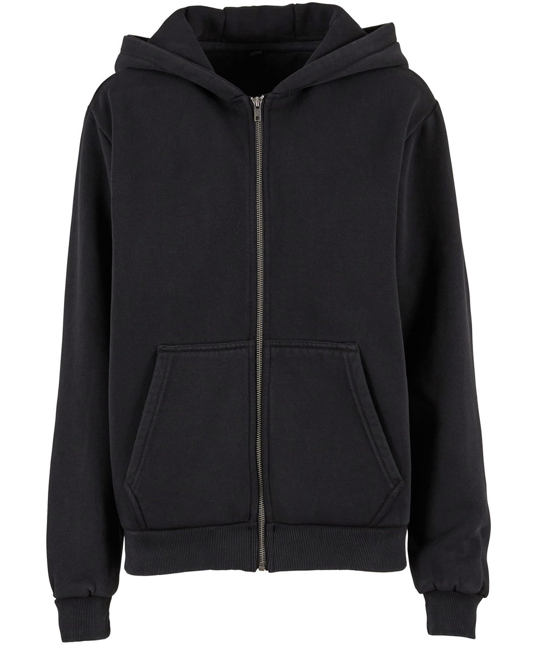 Women’s vintage heavy zip hoodie in Black