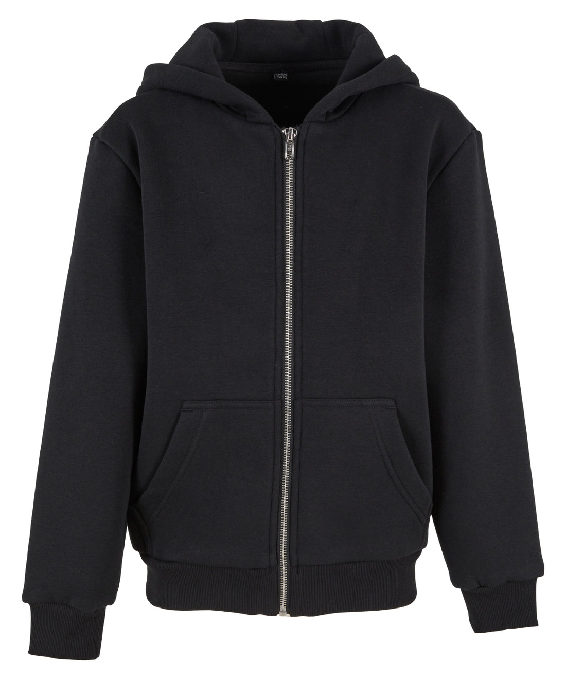 Kids fluffy zip hoodie in Black