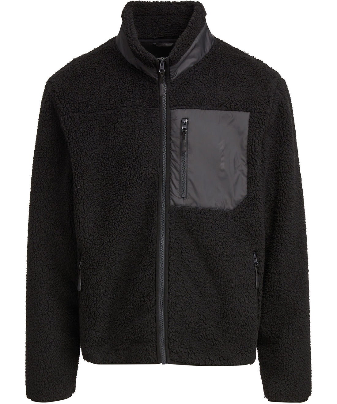 Bonded sherpa jacket in Black