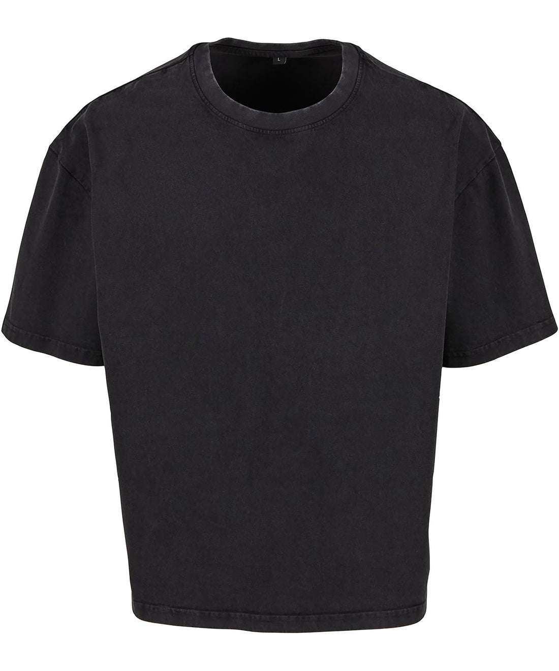 Vintage cropped heavy oversized tee in Black