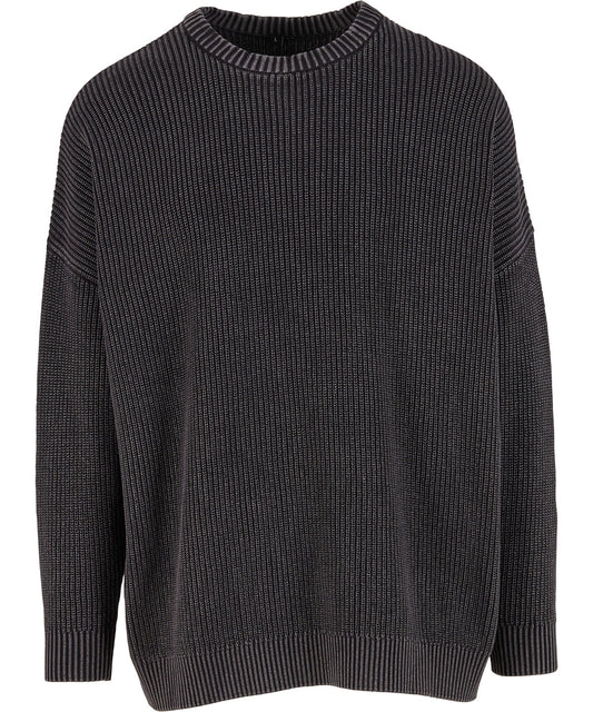 Acid washed knitted oversized sweater