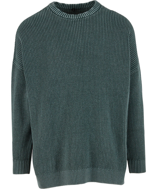 Acid washed knitted oversized sweater