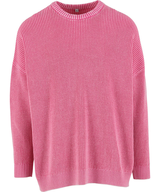 Acid washed knitted oversized sweater