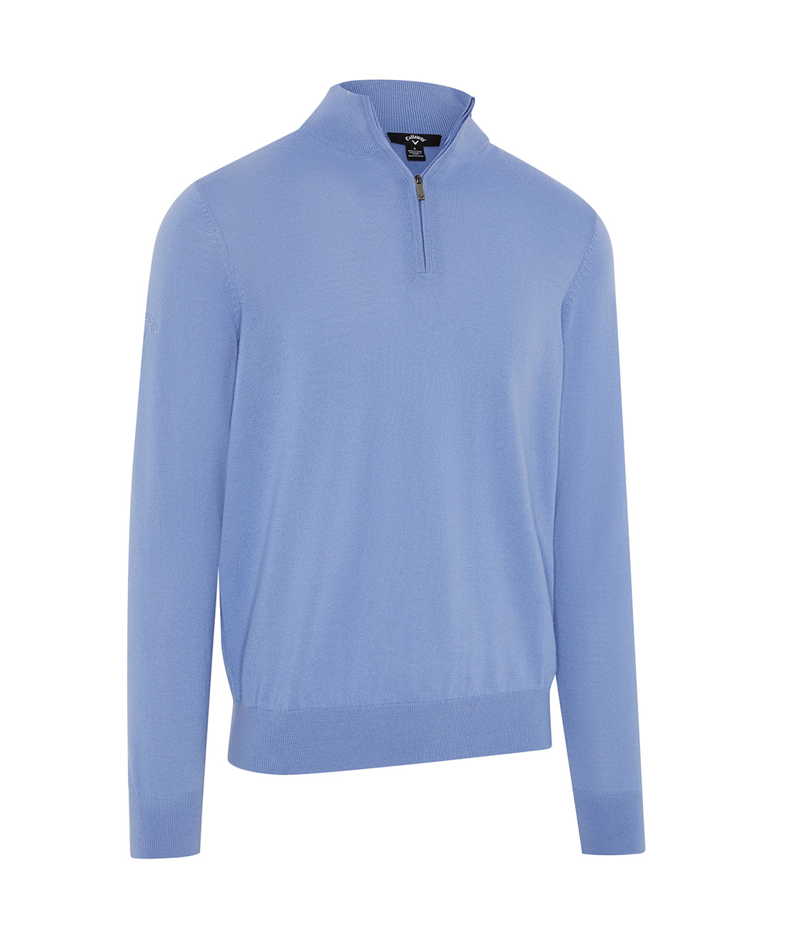 1/4-zip merino blend sweater in Mid Vista Blue