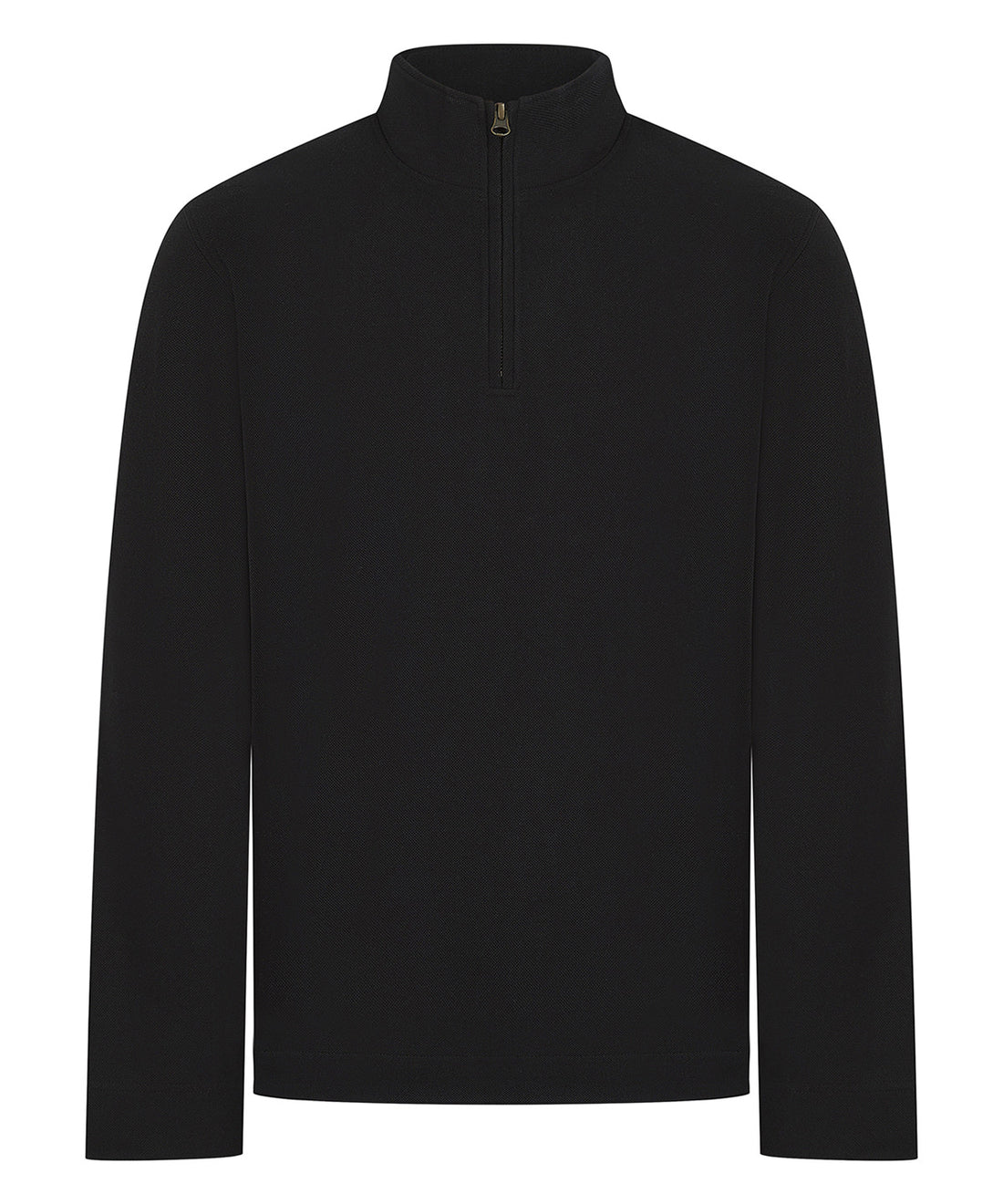 Premium piqué 1/4-zip top in Black