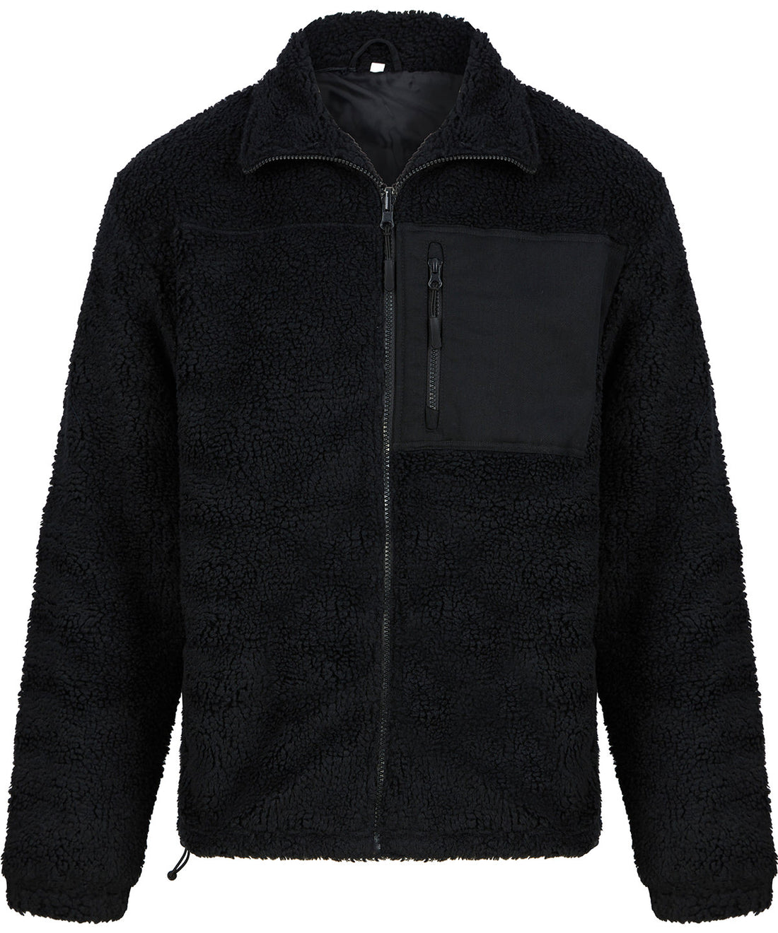 Recycled sherpa fleece in Black