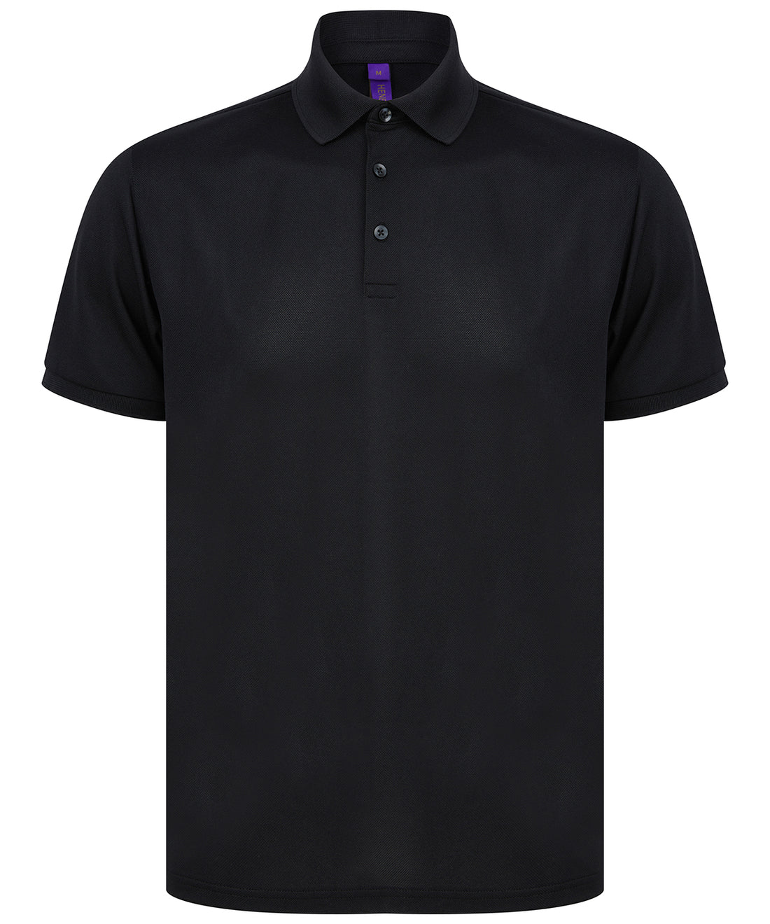 Recycled polyester polo shirt in Black