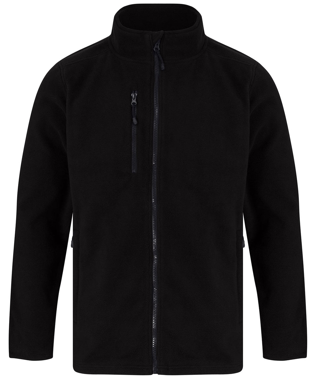 Recycled polyester microfleece jacket in Black