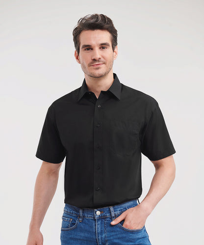 Short sleeve polycotton easycare poplin shirt