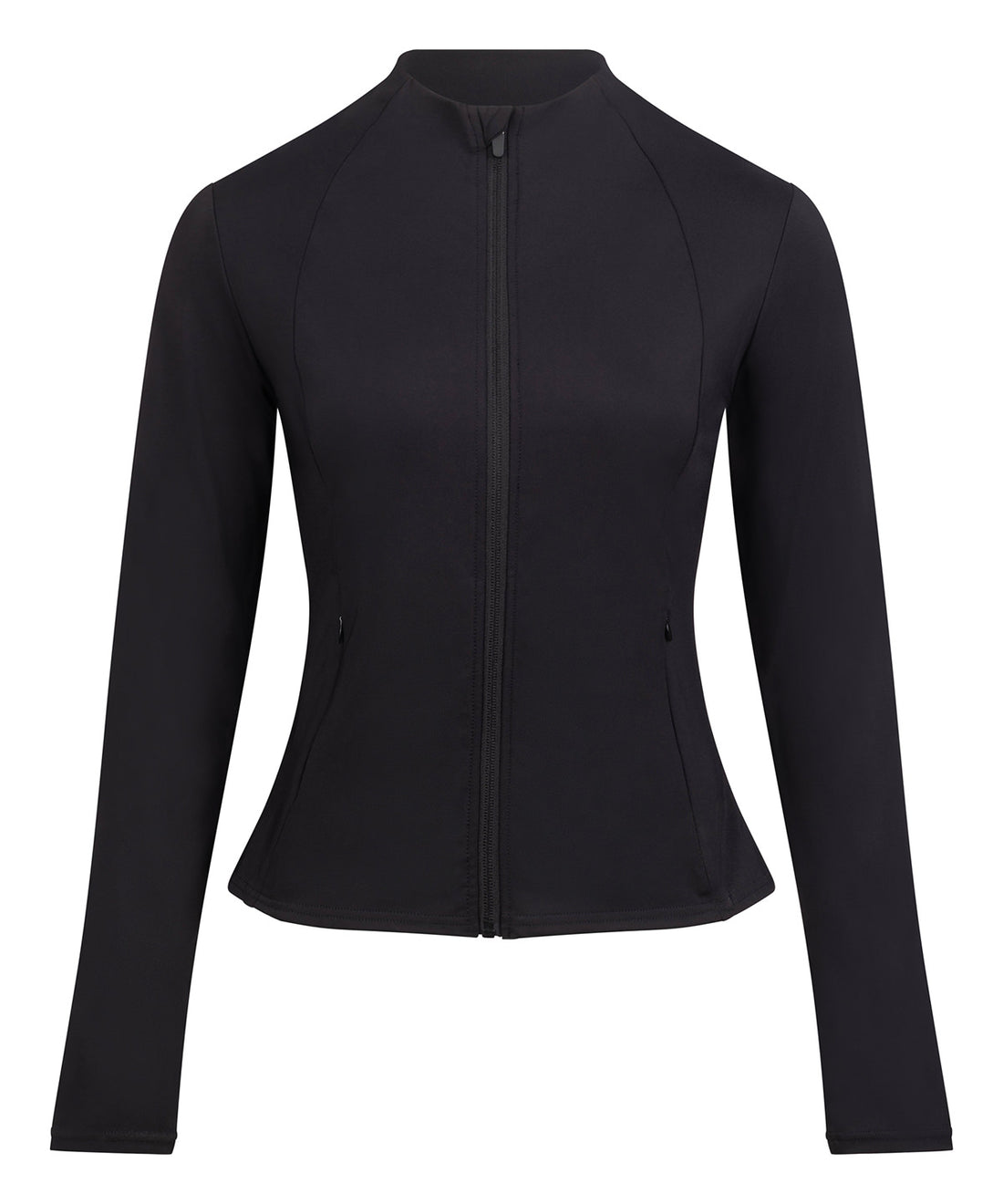 Women’s recycled tech-zip jacket in Jet Black