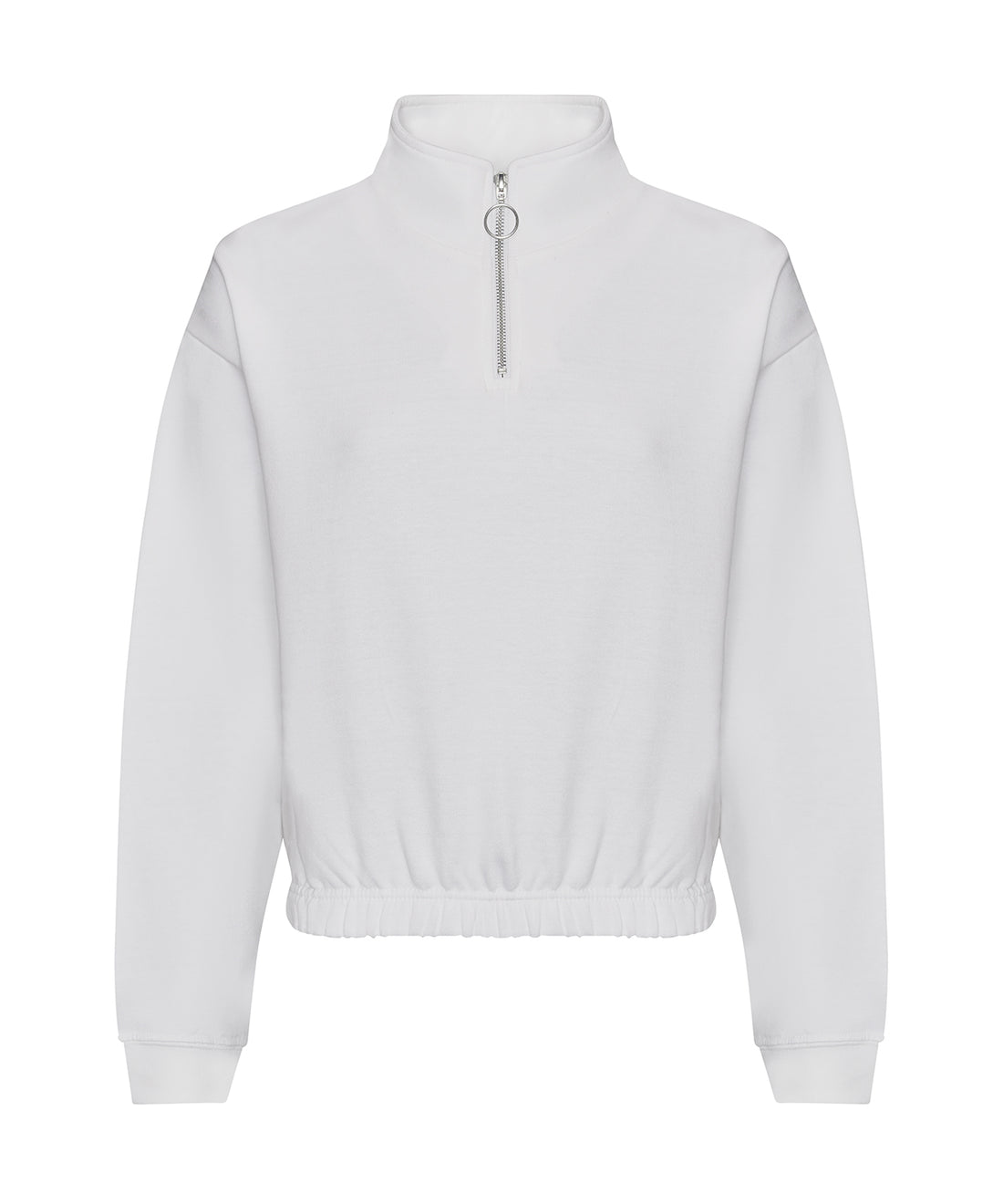 Women's cropped ¼-zip sweat in Arctic White