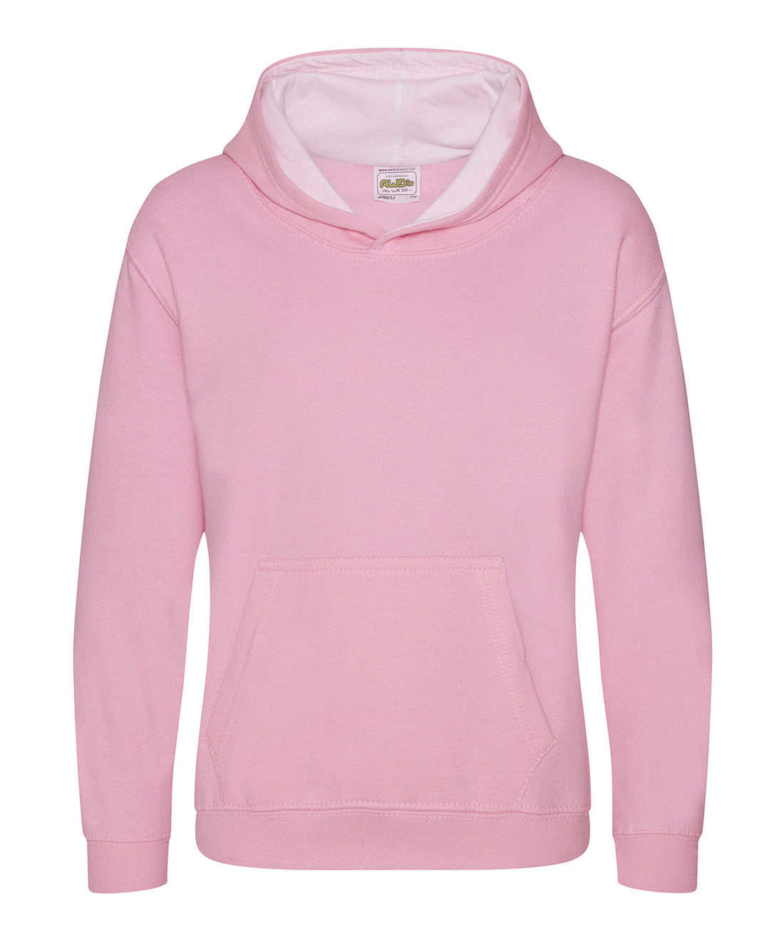 Kids varsity hoodie in Baby Pink/Arctic White