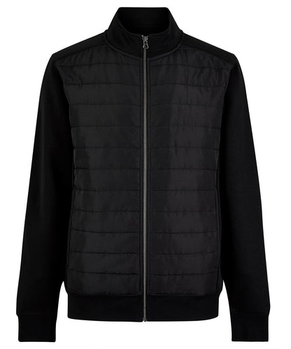 Regular fit quilted full-zip sweatshirt