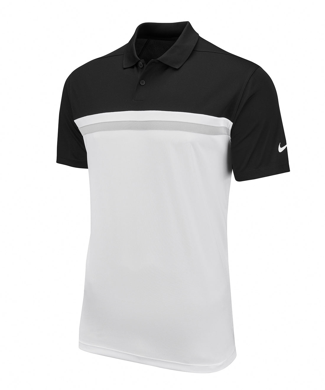 Nike Victory colour block polo in Black / White / Light Smoke Grey / White