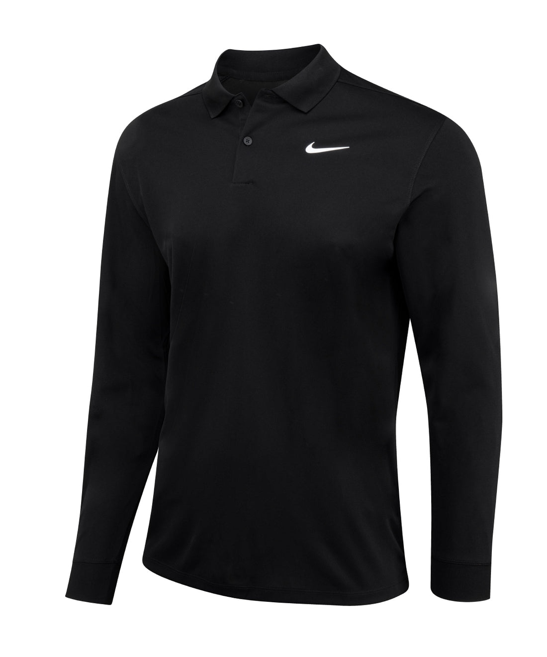 Nike Dri-FIT Victory solid long sleeve polo in Black/White
