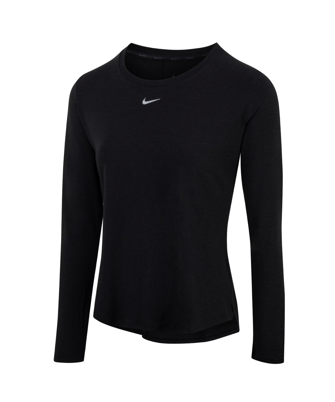 Women’s Nike One Luxe Dri-FIT long sleeve standard fit top in Black/Reflective Silver