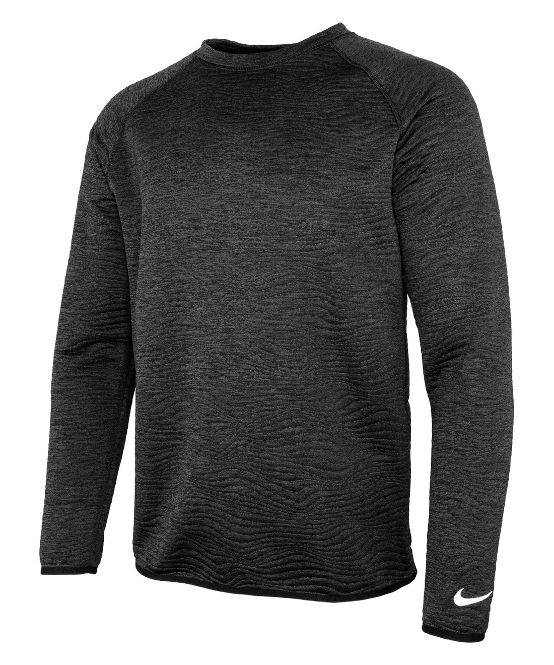 Nike Dri-FIT Tour crew quilted top in Black/Black/White