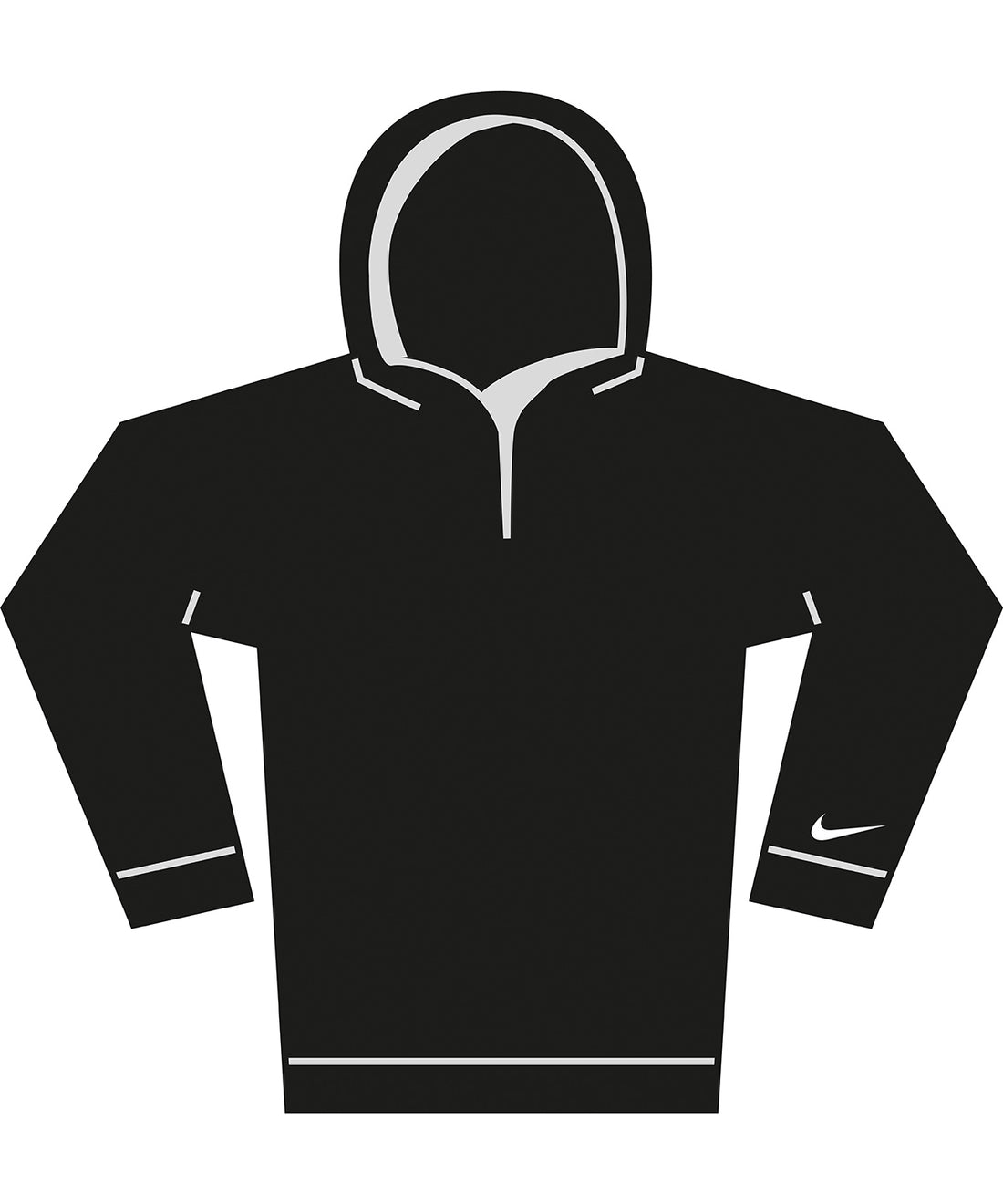 Velocity hoodie in Black/White