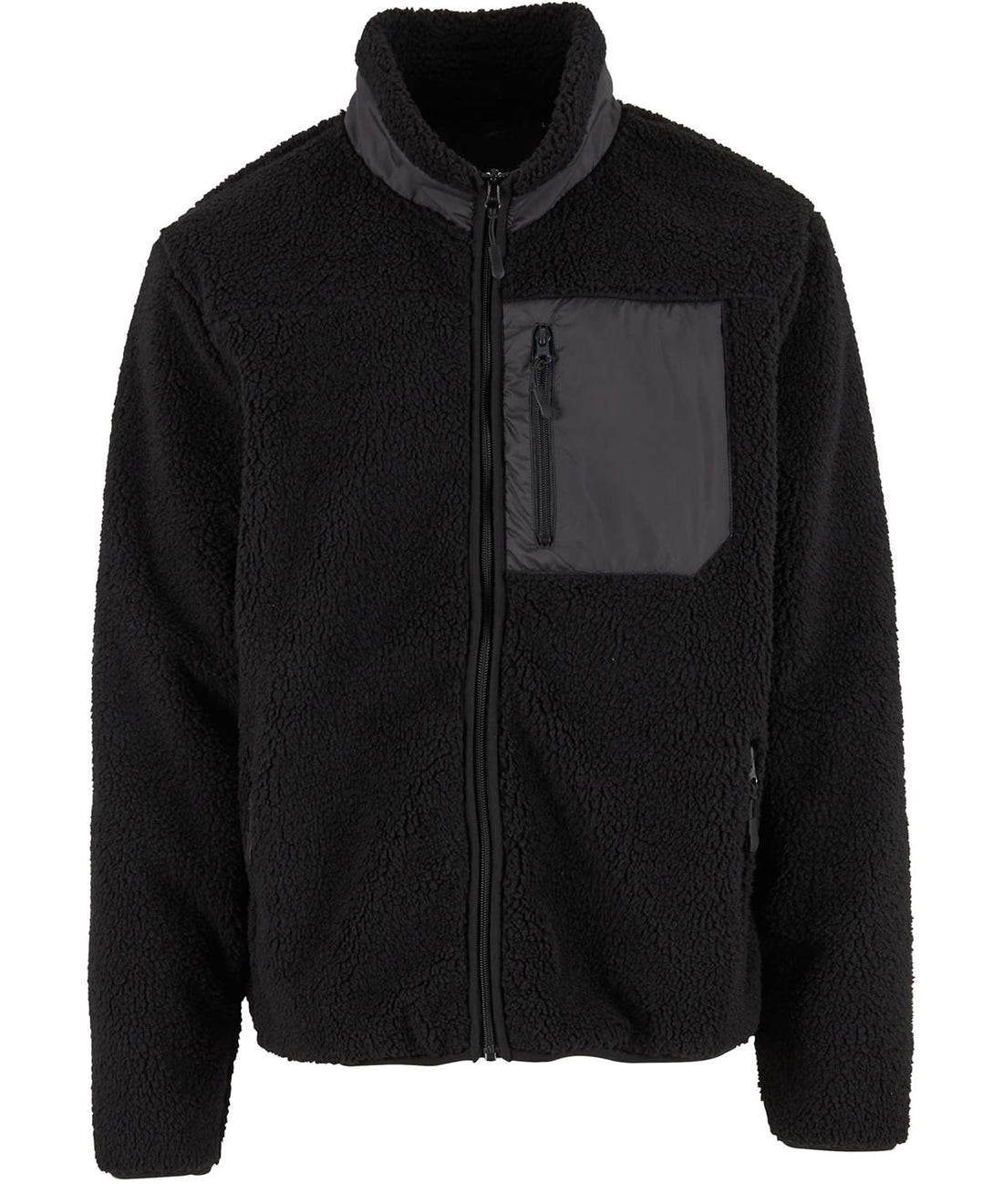 Bonded sherpa jacket in Black