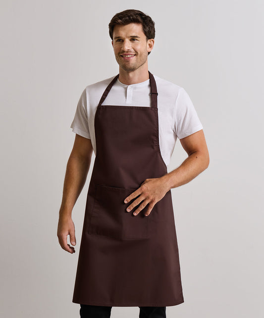 Apron Bundle, 12: Branded bib apron, worn