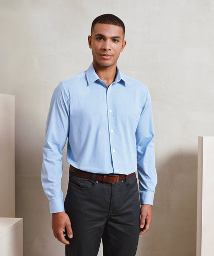 Microcheck (Gingham) long sleeve cotton shirt