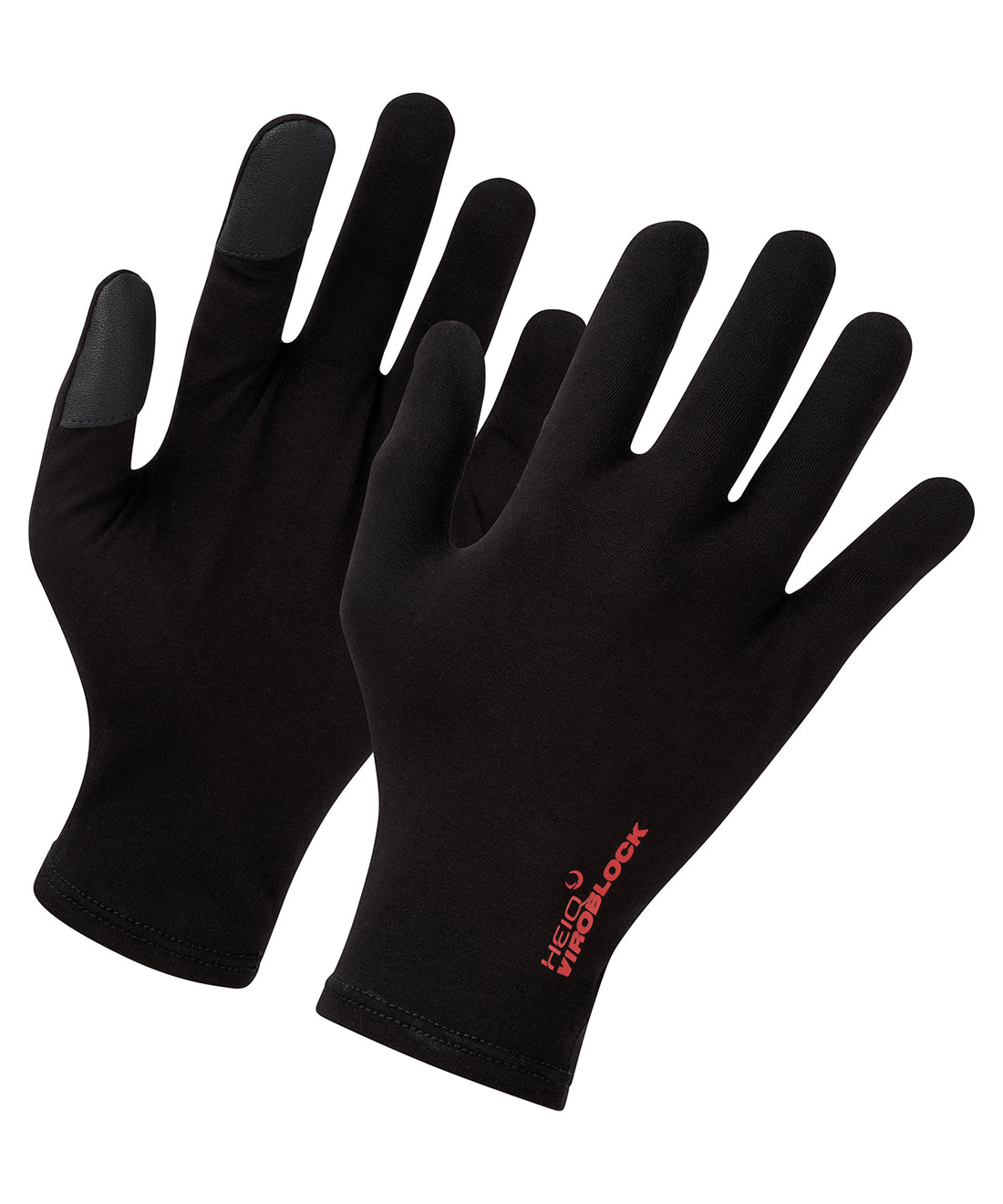 Touch gloves, powered by HeiQ Viroblock (one pair) in Black